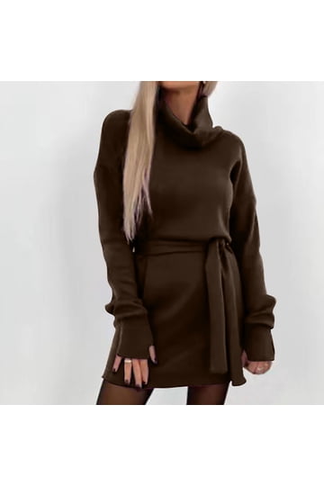 Shop Stylish Brown Turtleneck Dresses and Clothing for Women