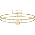 thumbnail image 1 of Women's Multi-Layer Beaded Letter Bracelet 26 Alphabet Disc Single Letter Pendant Women's Jewelry Gift, 1 of 6