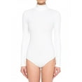 thumbnail image 1 of Women's Multi-Ribbed Stretchy Jersey Turtle Neck Long Sleeve Top Leotard Bodysuit, 1 of 2