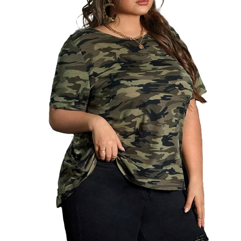Plus size camo shirt cheap
