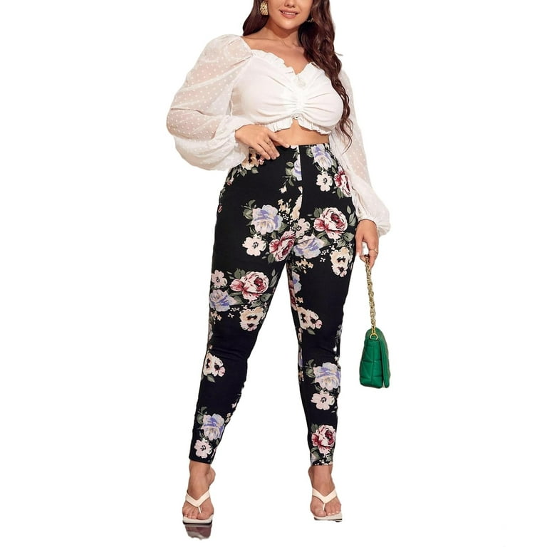 Floral leggings cheap walmart