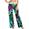 thumbnail image 1 of Women's Multicolor Ethnic Boho Pajama Pants, Casual Pajama Bottoms Lounge Pants Wide Leg, 1 of 7