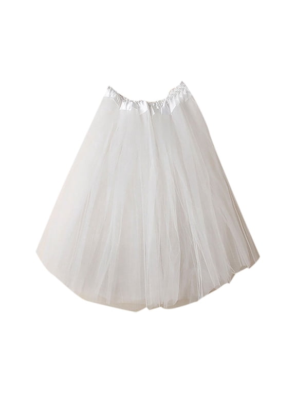 Women's Multicolor Mesh Tulle Skirt A Line Tulle Dress Tutu Skirts Knee Length Adult Layered Short Prom Party Skirts