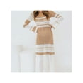 thumbnail image 1 of Women's Multicolor Striped Off-Shoulder Knit Dress - Medium, Beige, 1 of 7