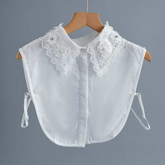 Women's Multifunctional Detachable Beaded With Style Reusable Blouse False Blouses Button down Shirts Dickey Shirt Women Colla Shirt under Button up Shirt Women Dickey Turtleneck N Colla Dress Shirt