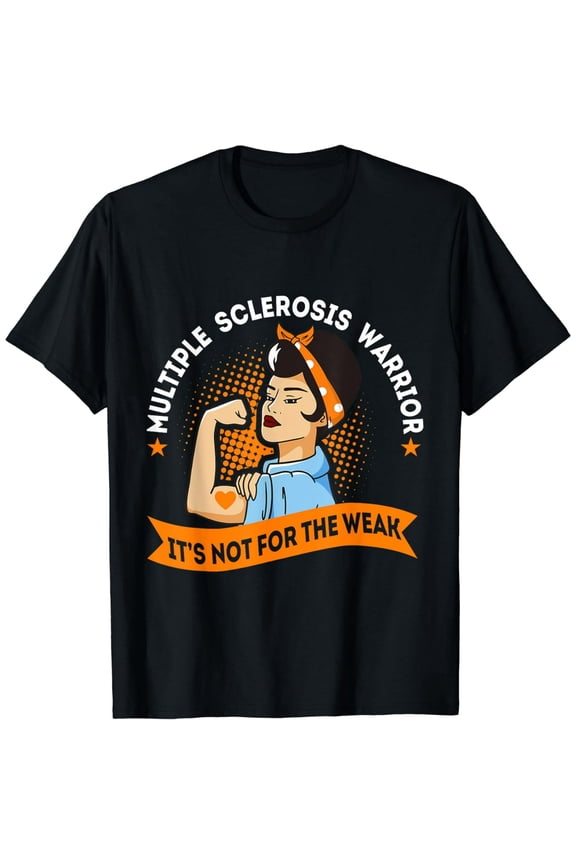 Women's Multiple Sclerosis Warrior Graphic Tee, MS Awareness Orange Ribbon Support