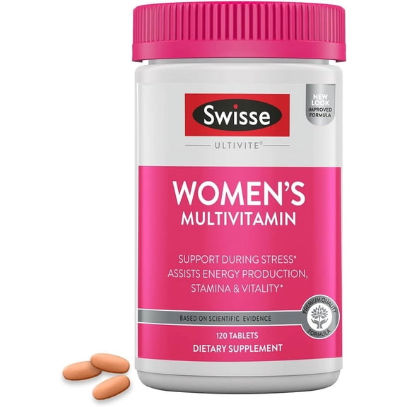 Swisse Women's Multivitamin, Fills Essential Nutrient Gaps & Supports Overall Wellbeing, 120 Tablets