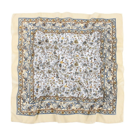 Women's Muslim Floral Print Silk Head Neck Scarf Shawl Multicolor One Size