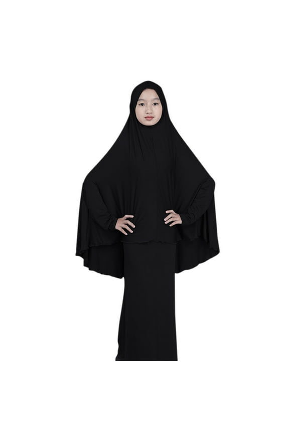Women's Muslim Jilbab Two Piece Set Burka Cover Ups Dress with Hijab Abaya Prayer Clothes Islamic Dubai Kaftan Burqa