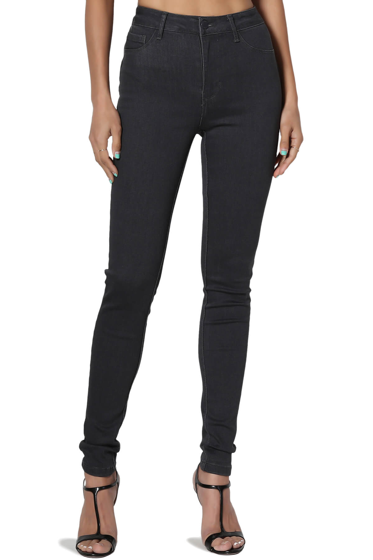 Women's Must-Have Colored High Rise Ankle Skinny Jeans Stretch Denim Jeggings - image 1 of 7