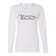 thumbnail image 1 of Women's My Cat is My Valentine Ladies Fit Long Sleeve Tee-White-xl, 1 of 4