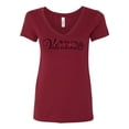 thumbnail image 1 of Women's My Dog is My Valentine Next Level Ladies V Neck Short Sleeve T-shirt-Cardinal-xs, 1 of 4