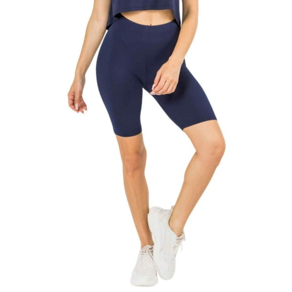 Women's My Kind of Look Peach Skin Biker Shorts, Navy, SM