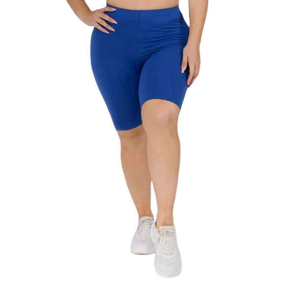 Women's My Kind of Look Peach Skin Biker Shorts, Royal Blue, XL/XXL