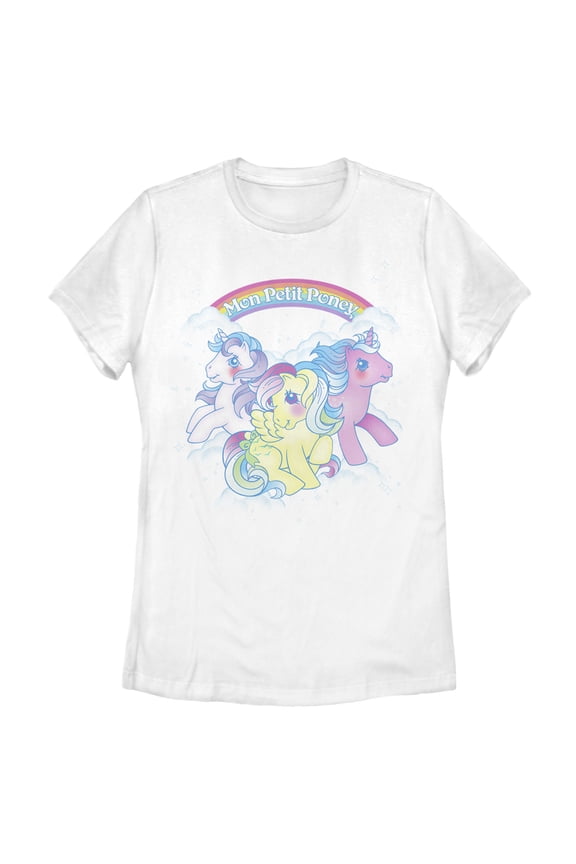 Women's My Little Pony Classic French Logo Graphic Tee White 2X Large
