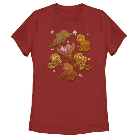 Women's My Little Pony: Friendship is Magic Gingerbread Ponies Graphic Tee Red Medium
