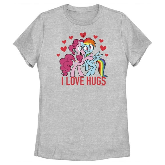 Women's My Little Pony: Friendship is Magic I Love Hugs  Graphic Tee Athletic Heather Medium