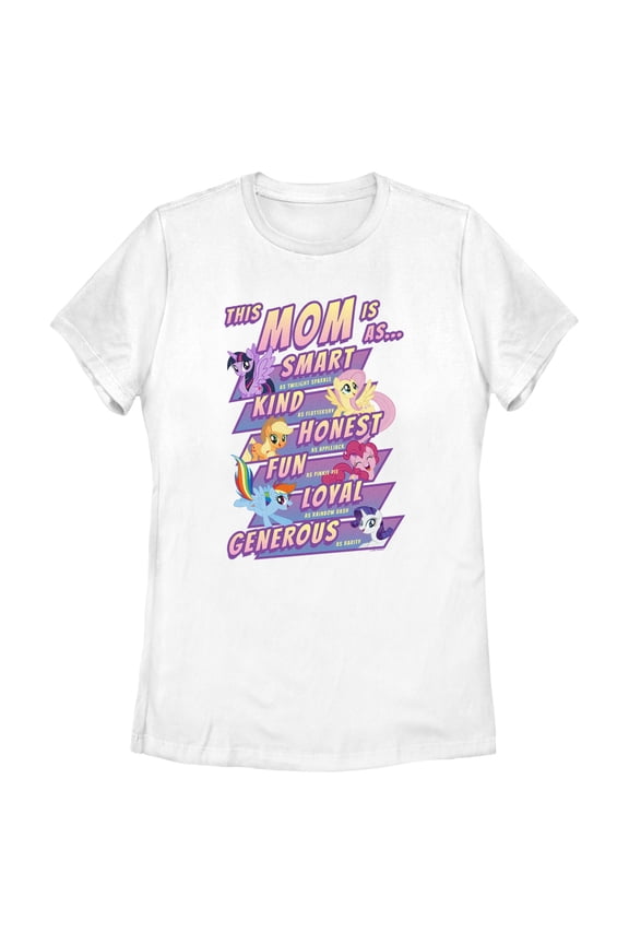 Women's My Little Pony: Friendship is Magic This Mom Is Smart Graphic Tee White 2X Large