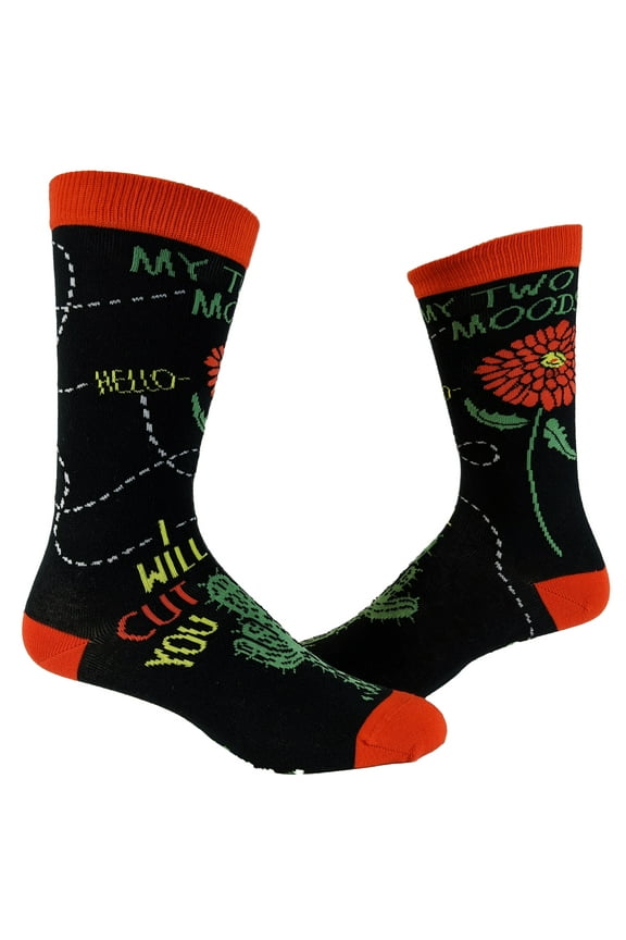 Women's My Two Moods Socks Funny Humor Sarcastic Cool Graphic Footwear