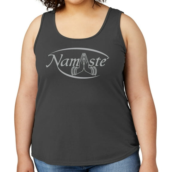 Women's NAMASTE Yoga Mid-weight Tanktop, Medium Charcoal Gray