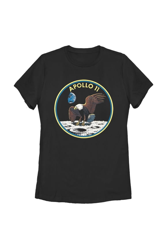 Women's NASA Apollo 11 Round Emblem Graphic Tee Black Small