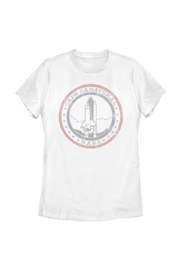 Women's NASA Cape Canaveral Lift Off And Graphic Tee White 2X Large