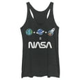thumbnail image 1 of Women's NASA Emoticon Space Logo Equation Racerback Tank Top Black Heather Small, 1 of 3