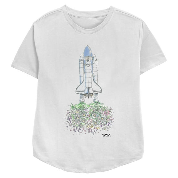 Women's NASA Floral Rocket Launch Graphic T-Shirt