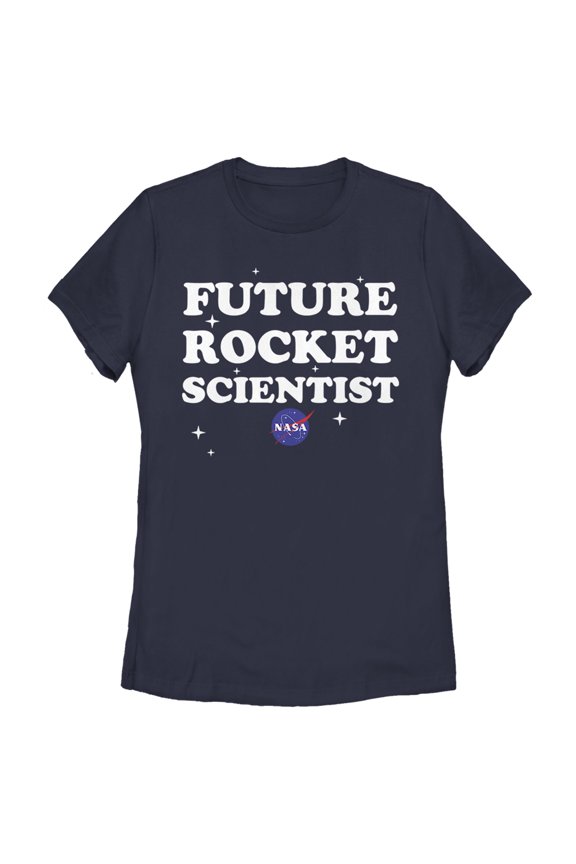 Women's NASA Future Rocket Scientist of the Stars Graphic Tee Navy Blue Small