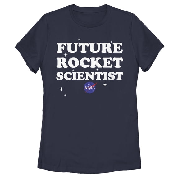 Women's NASA Future Rocket Scientist of the Stars Graphic Tee Navy Blue X Large