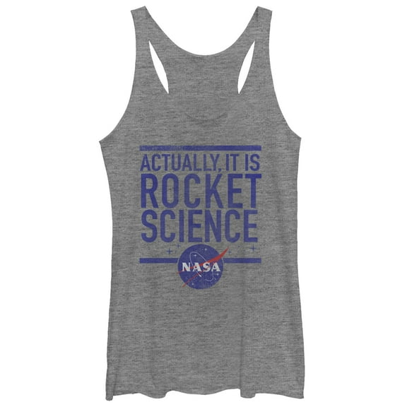 Women's NASA It is Rocket Science  Racerback Tank Top Gray Heather Medium