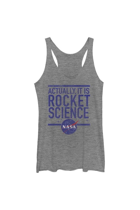 Women's NASA It is Rocket Science  Racerback Tank Top Gray Heather Small