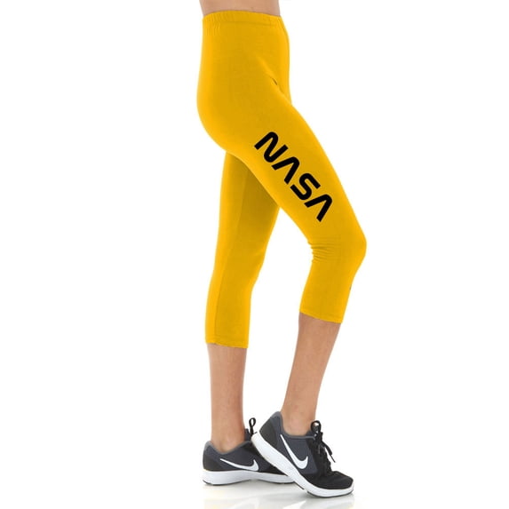 Women's NASA Letter Printed Cropped CAPRI Leggings - Regular PLUS and 3X5X