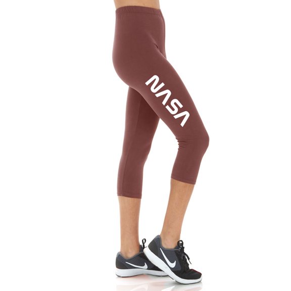 Women's NASA Letter Printed Cropped CAPRI Leggings - Regular PLUS and 3X5X