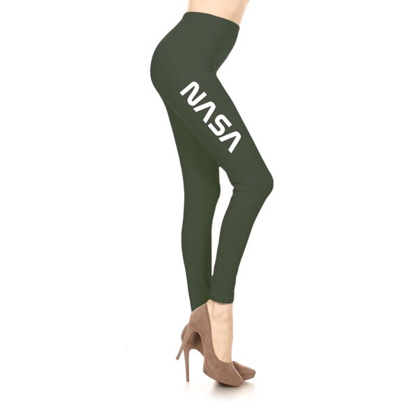 Women's NASA Letter Printed Leggings for Regular PLUS 3X5X
