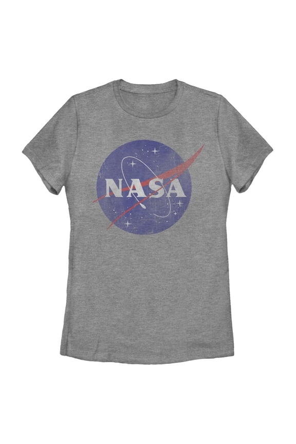 Women's NASA Logo  Graphic Tee Athletic Heather Medium