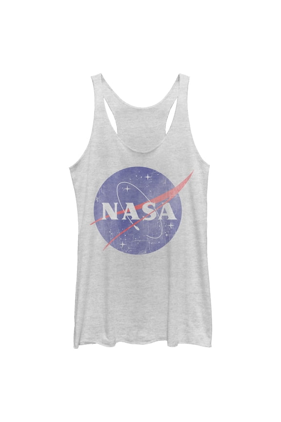 Women's NASA Logo Racerback Tank Top White Heather X Large