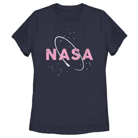 Women's NASA Logo With Space Ring Graphic Tee Navy Blue 2X Large