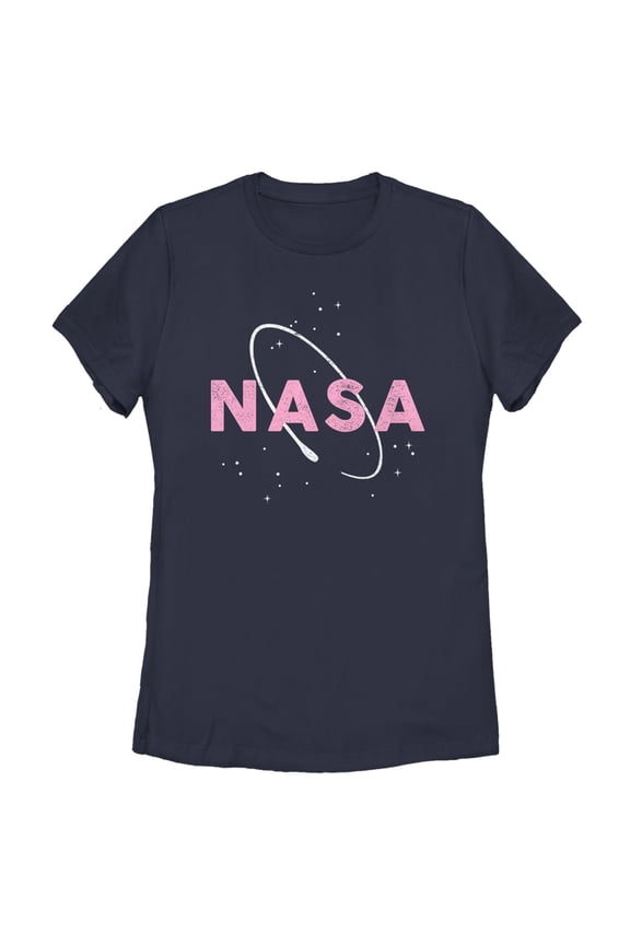 Women's NASA Logo With Space Ring Graphic Tee Navy Blue Small