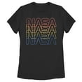 thumbnail image 1 of Women's NASA Rainbow Repeat Logo  Graphic Tee Black X Large, 1 of 3