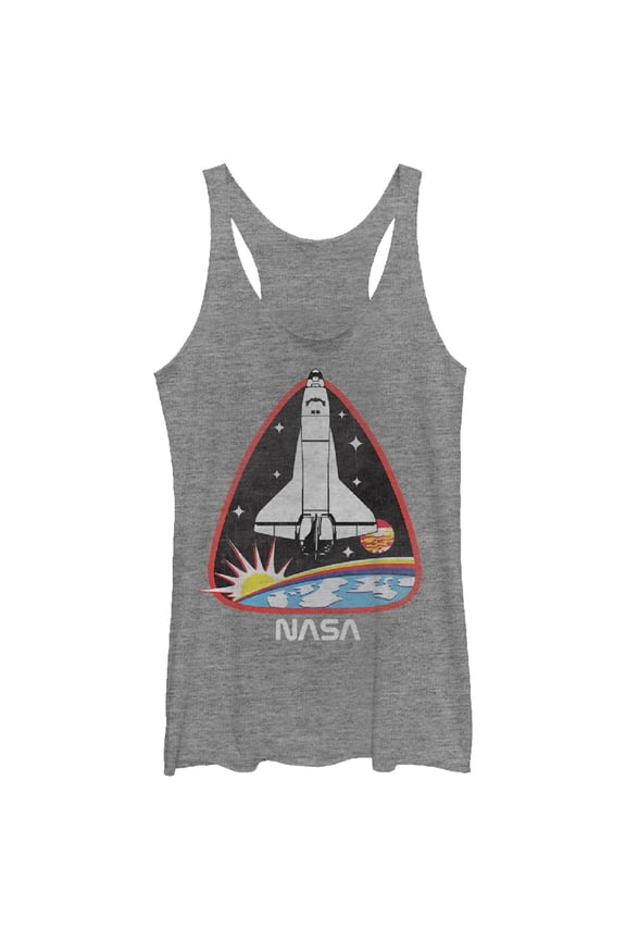 Women's NASA Rocket Launch  Racerback Tank Top Gray Heather Large