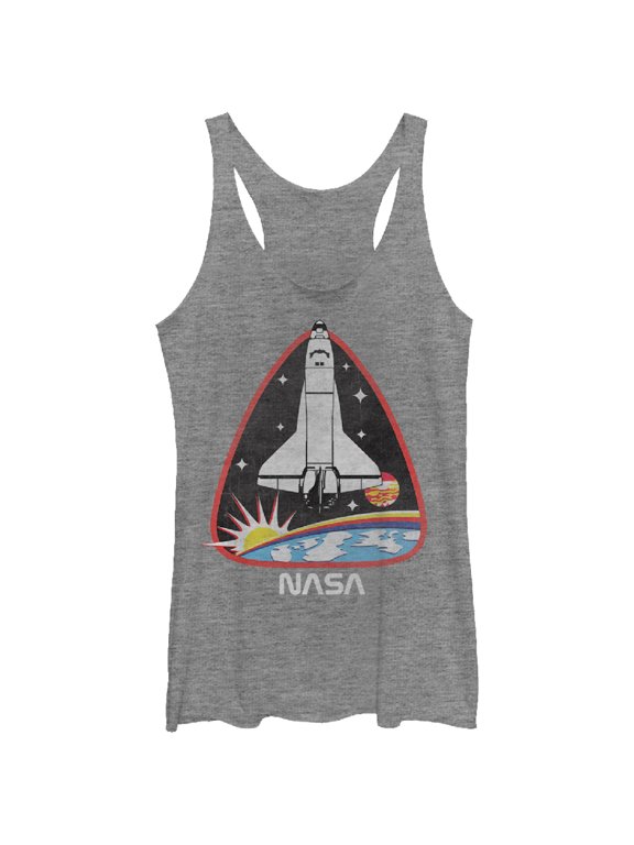 Women's NASA Rocket Launch Racerback Tank Top Gray Heather X Large