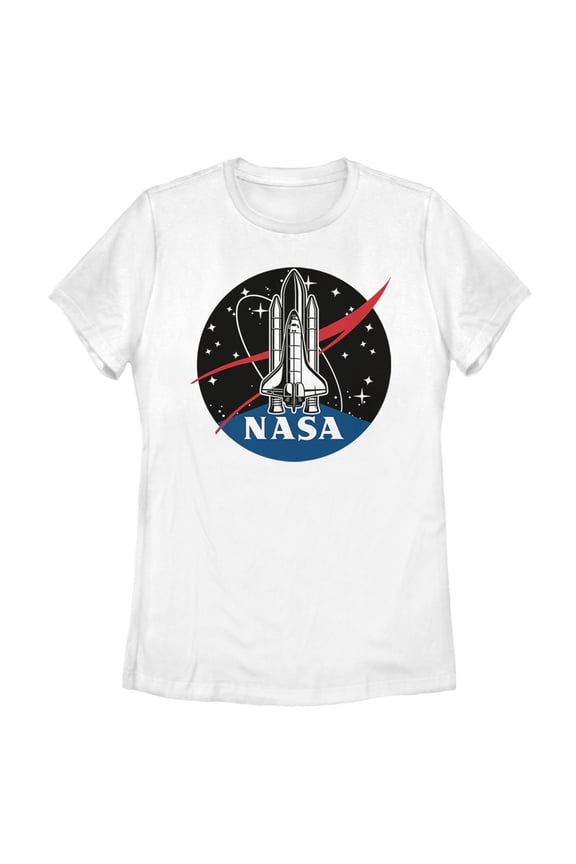 Women's NASA Rocket Logo Graphic Tee White 2X Large