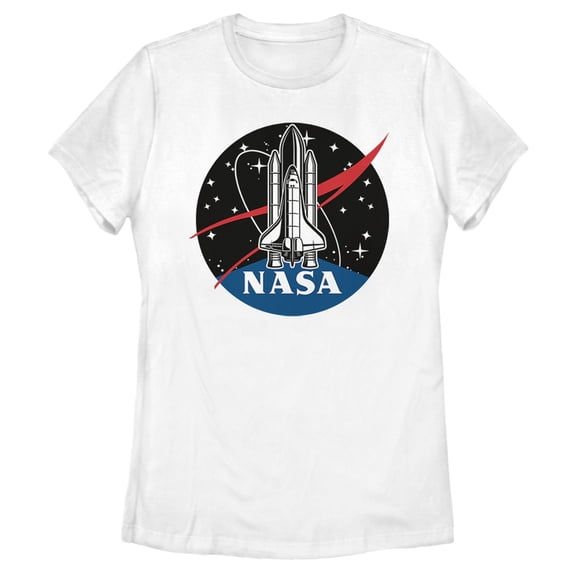 Women's NASA Rocket Logo Graphic Tee White X Large