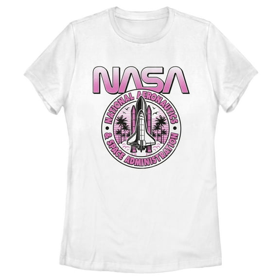 Women's NASA Shuttle Emblem  Graphic Tee White X Large