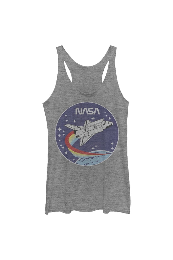 Women's NASA Space Rocket Racerback Tank Top Gray Heather X Large