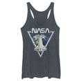 thumbnail image 1 of Women's NASA Triangle Earth Logo Shuttle Flight  Racerback Tank Top Navy Blue Heather Small, 1 of 3