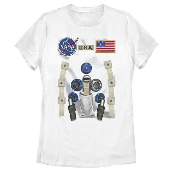 Women's NASA U.S.A. Astronaut Suit Costume  Graphic Tee White Small