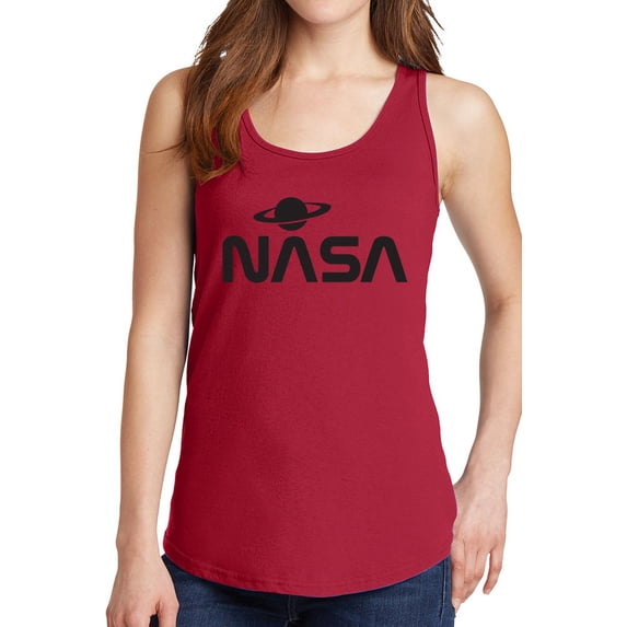 Women's NASA with Saturn Design Core Cotton Tank Tops -XS~4XL