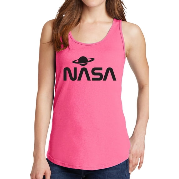 Women's NASA with Saturn Design Core Cotton Tank Tops -XS~4XL